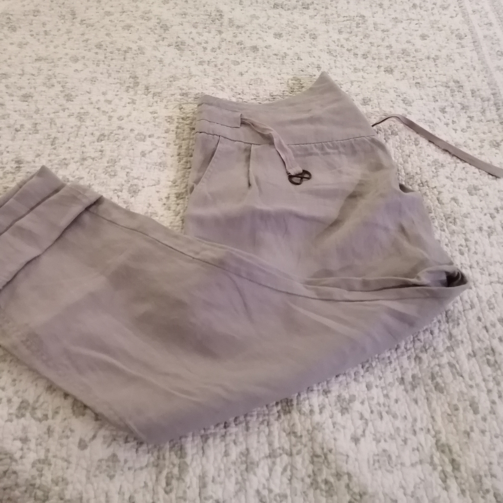 Oxmo 100% Linen pants in Light Gray with an original triangular front Xl - Picture 2 of 16